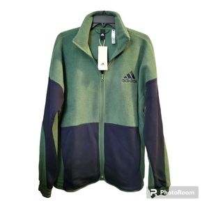 Adidas Men's Green/Black Multi-Sport Fleece Track Jacket | Men's Size L